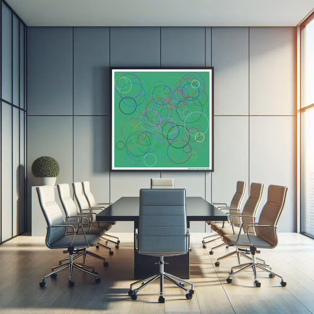 126 circles on lemon and ash in glow in room setting