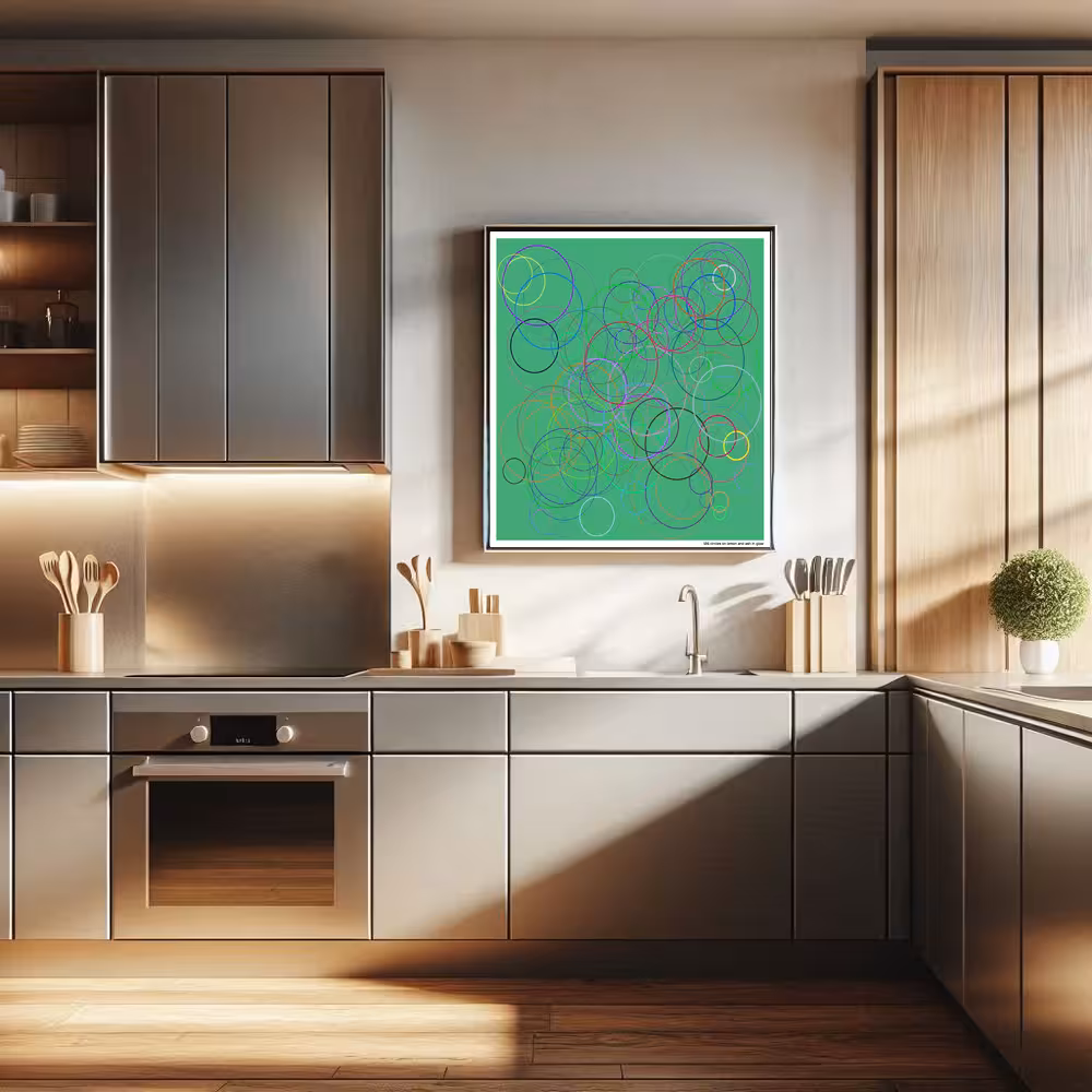 126 circles on lemon and ash in glow in room setting