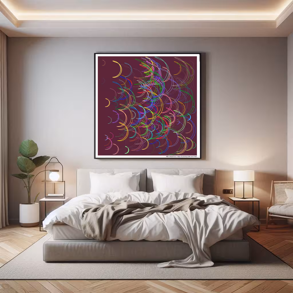 185 crescents on reign of echoing dusk and khaki in room setting