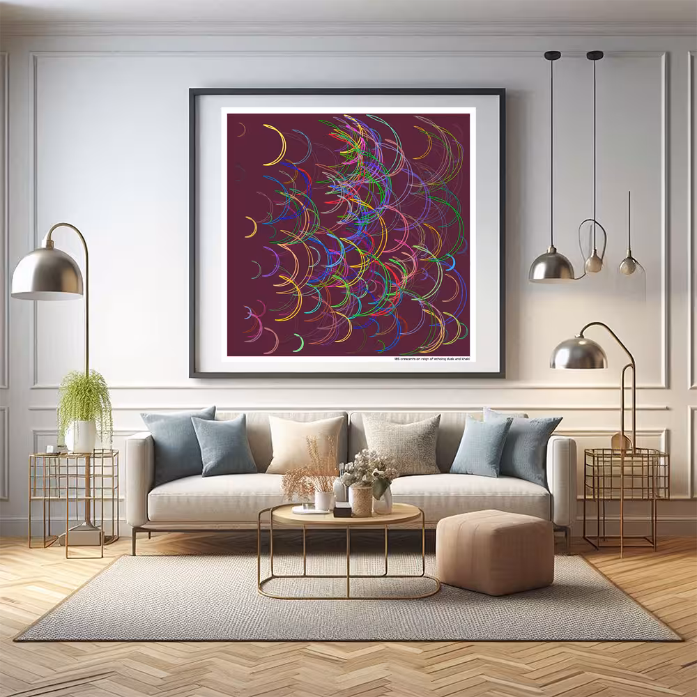 185 crescents on reign of echoing dusk and khaki in room setting