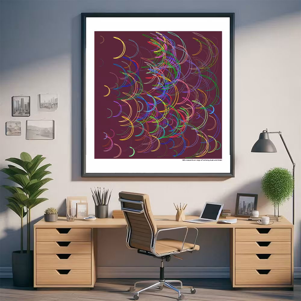 185 crescents on reign of echoing dusk and khaki in room setting