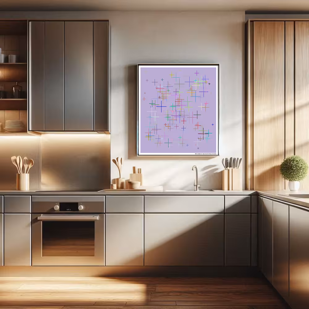 165 crosses on rose around lonely turquoise in room setting