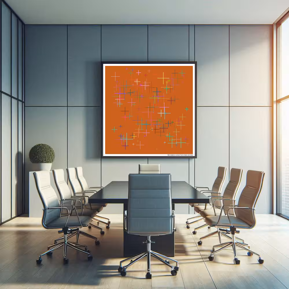 158 crosses on verse of dull crimson and moss in room setting