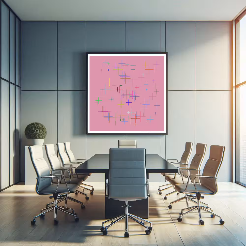 114 crosses on glazed rose of lantern and descent in room setting