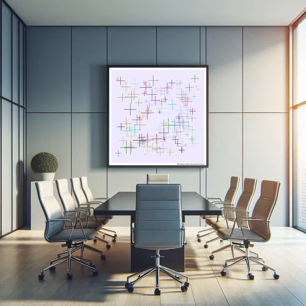 169 crosses on bright ivory and dust of chorus in room setting