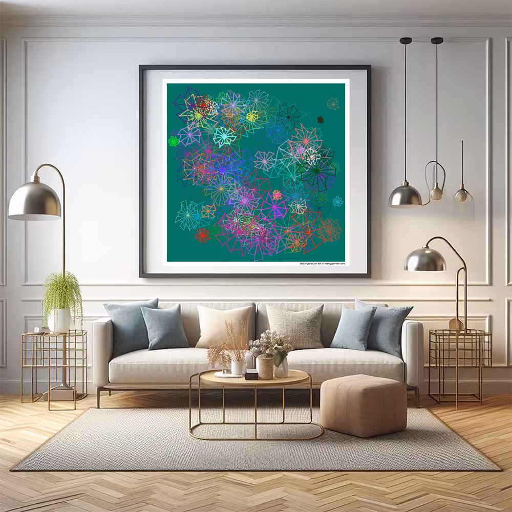 125 crystals on silk in misty powder pink in room setting