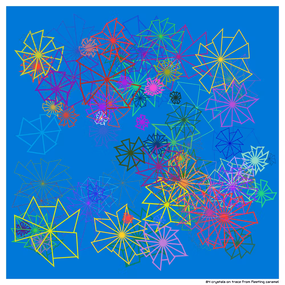 84 crystals on trace from fleeting caramel