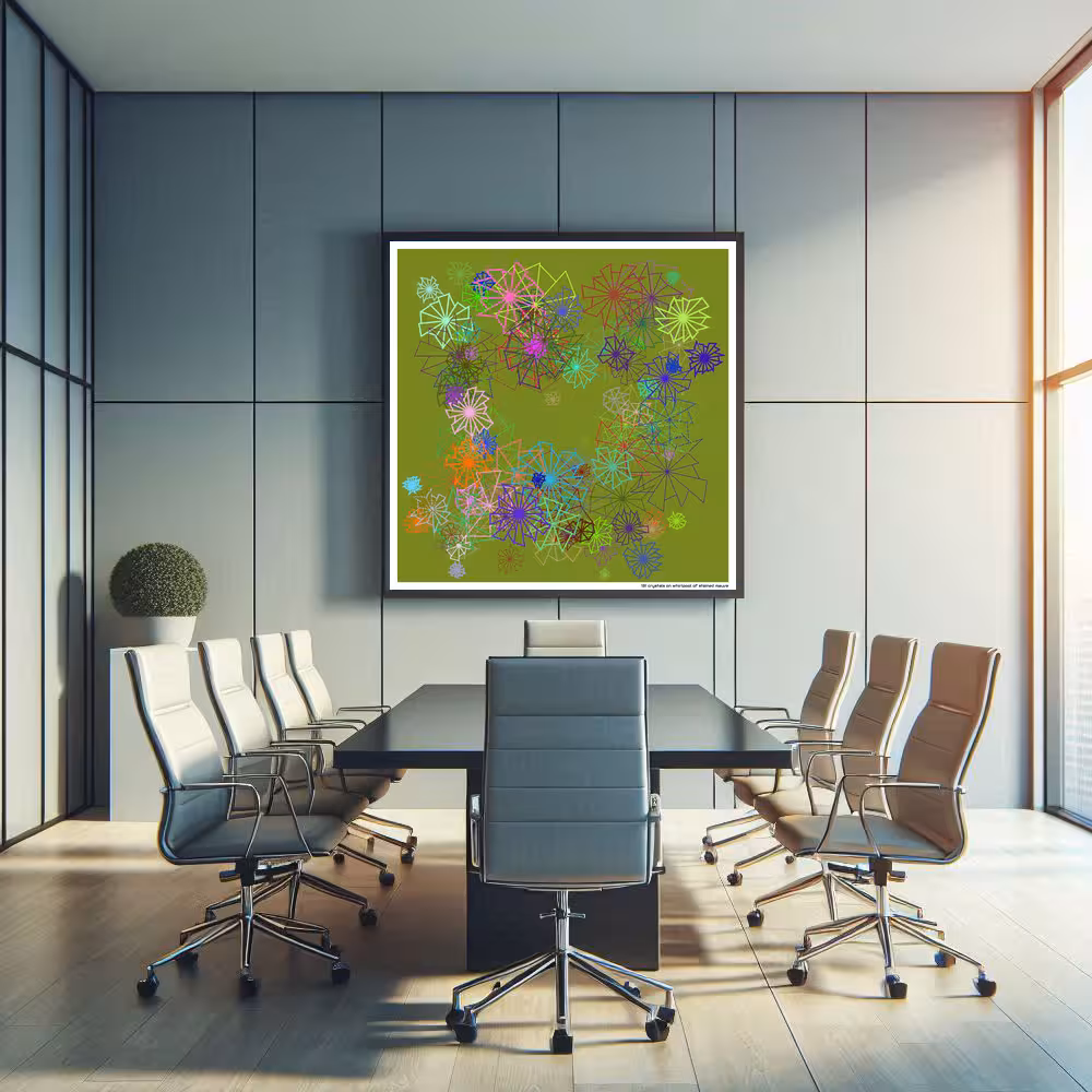 131 crystals on whirlpool of stained mauve in room setting