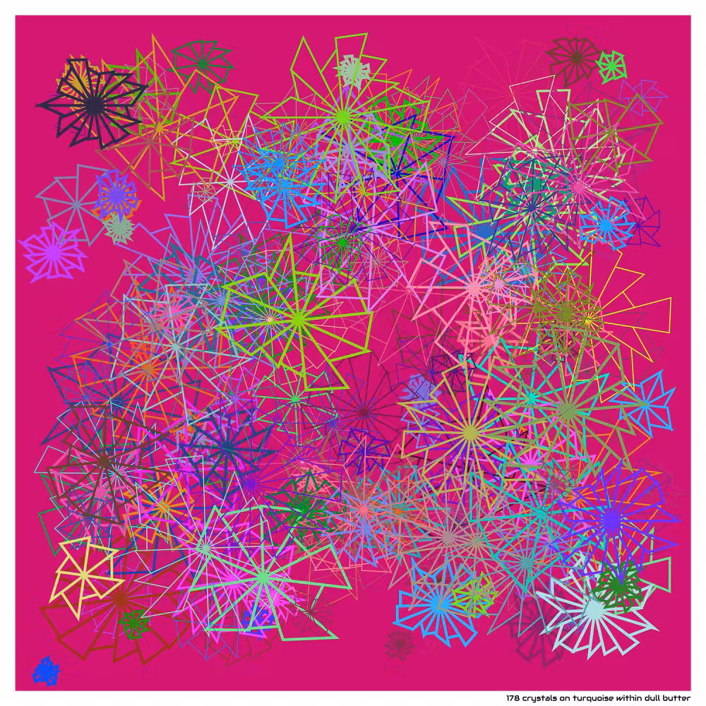 178 crystals on turquoise within dull butter