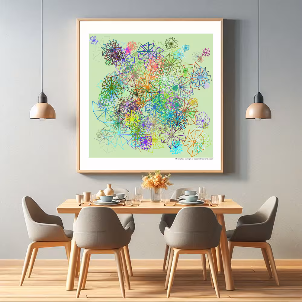 171 crystals on reign of bleached rose and cream in room setting