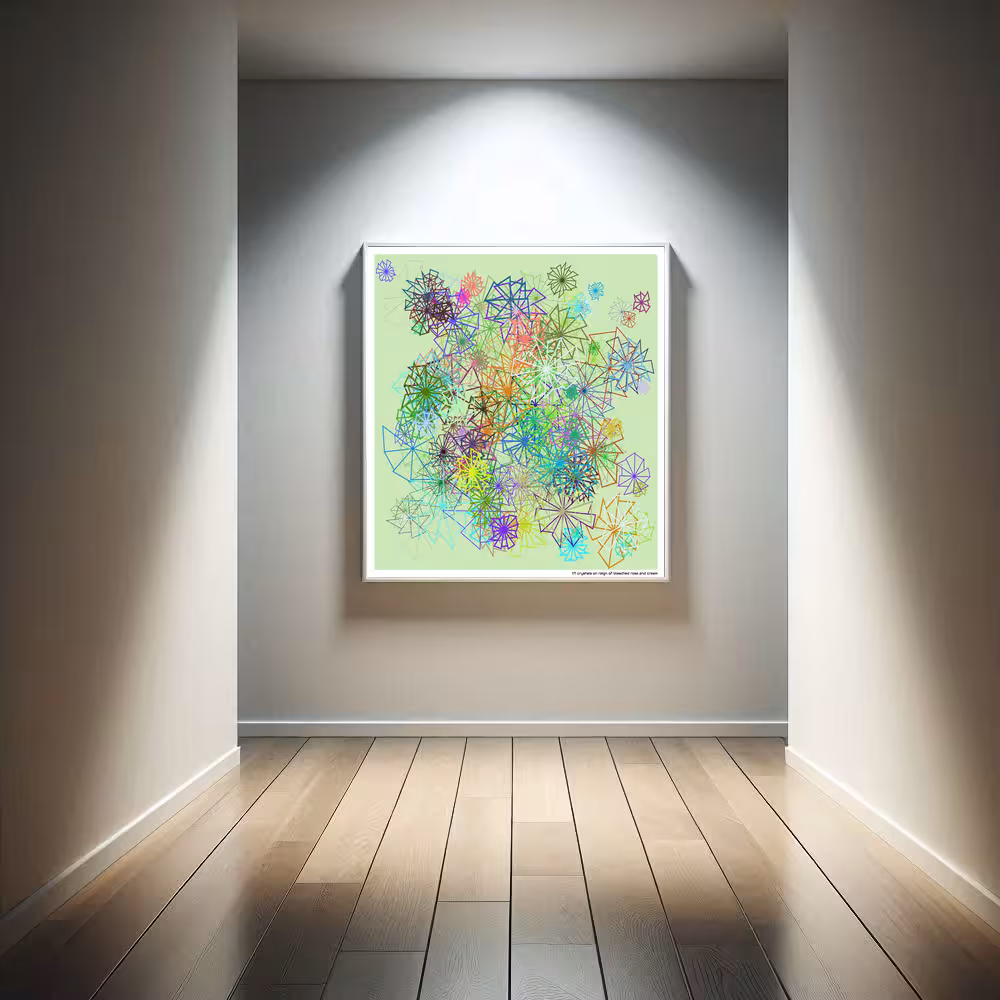 171 crystals on reign of bleached rose and cream in room setting