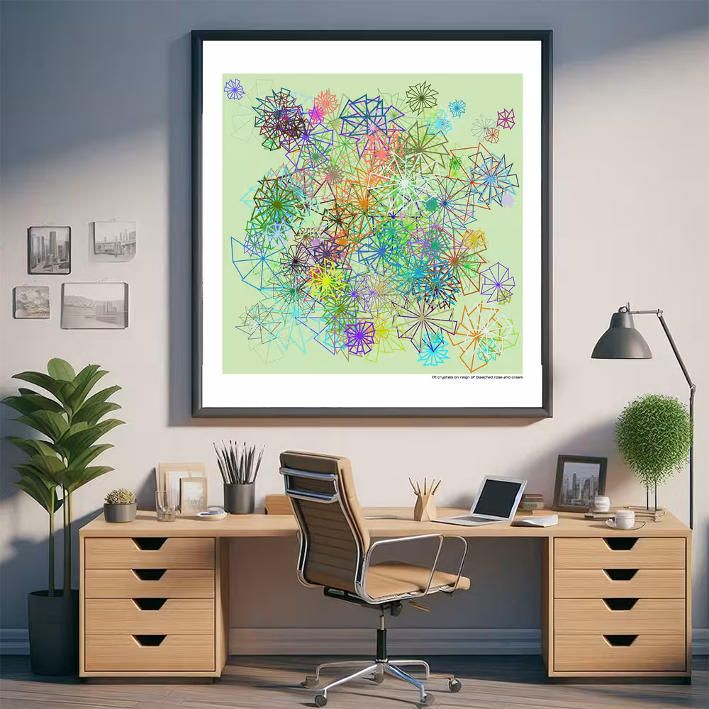 171 crystals on reign of bleached rose and cream in room setting