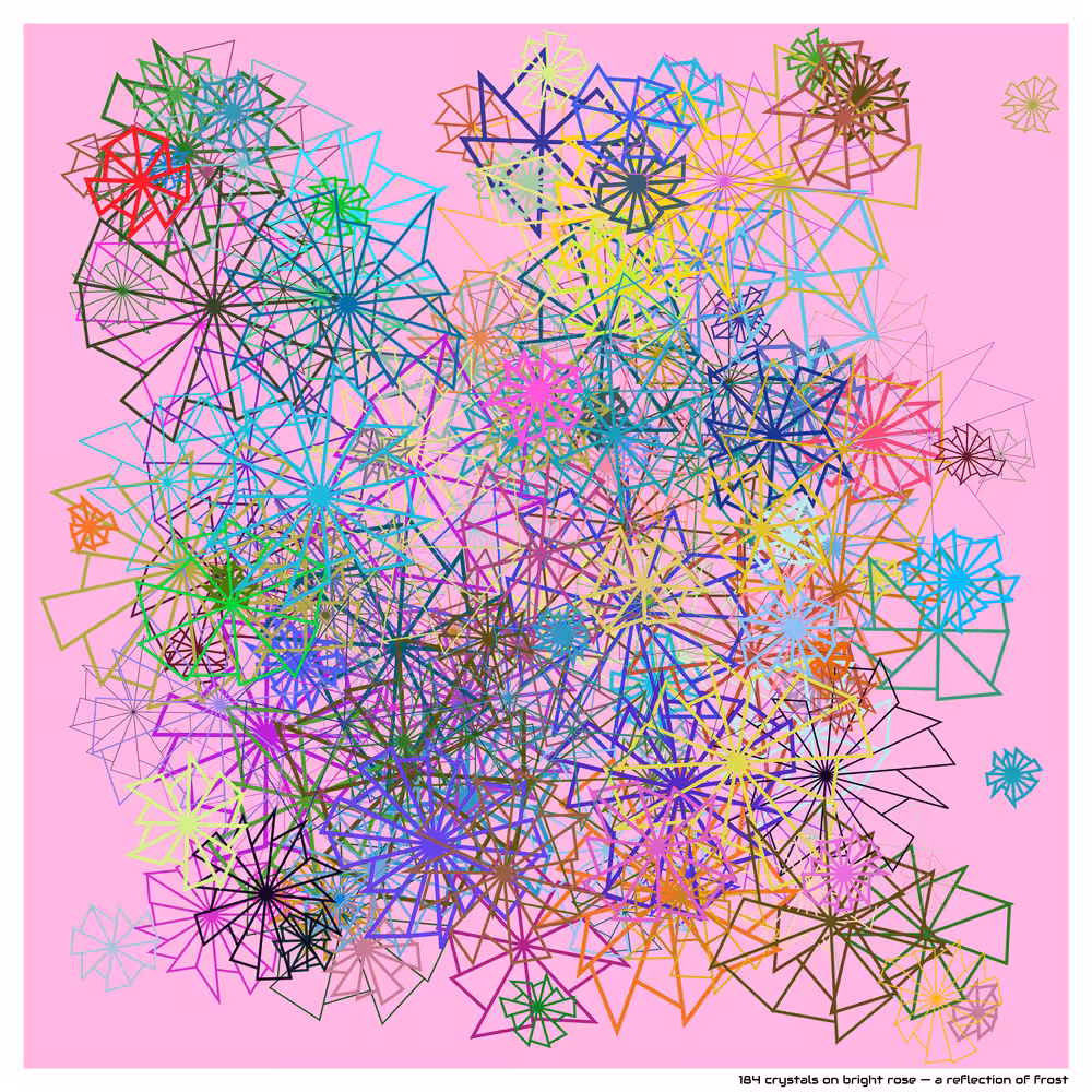 184 crystals on bright rose — a reflection of frost