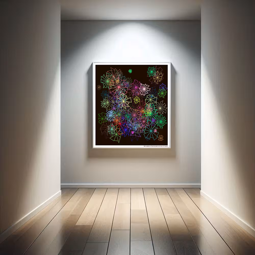 106 crystals on flickering black and moon of requiem in room setting