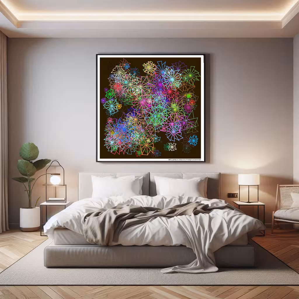 180 crystals on chilled ink of twilight and serenade in room setting