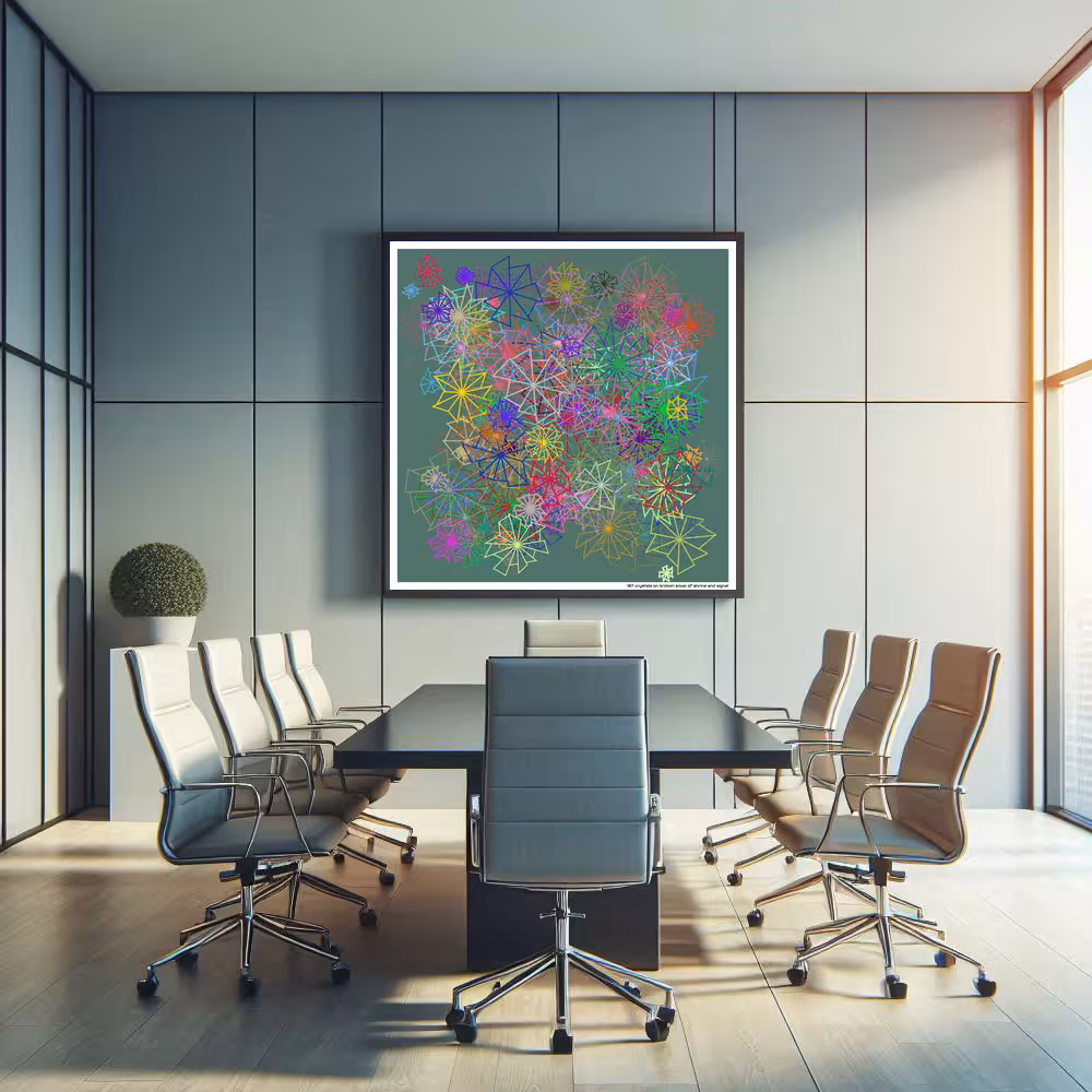 187 crystals on broken snow of shrine and signal in room setting