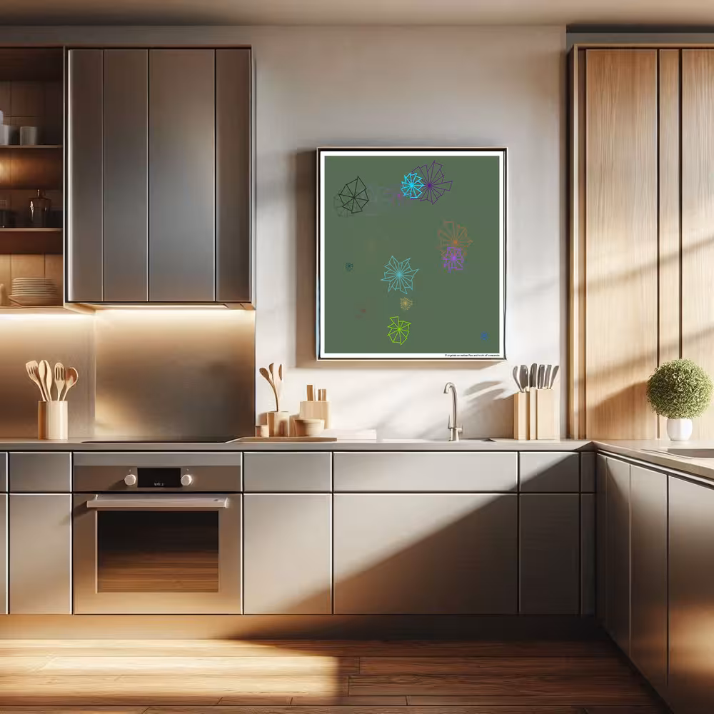 17 crystals on mellow flax and truth of crescendo in room setting