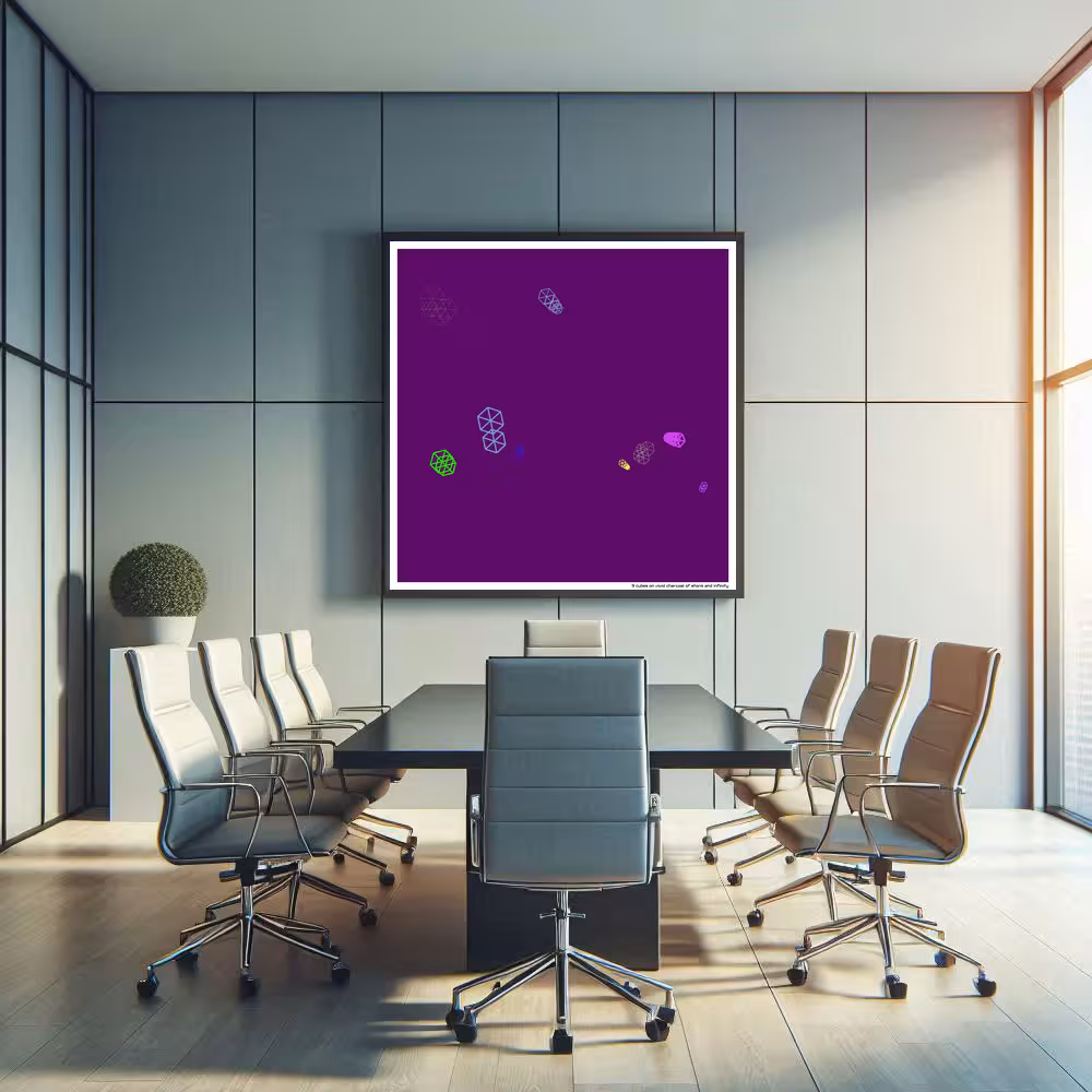 9 cubes on vivid charcoal of storm and infinity in room setting