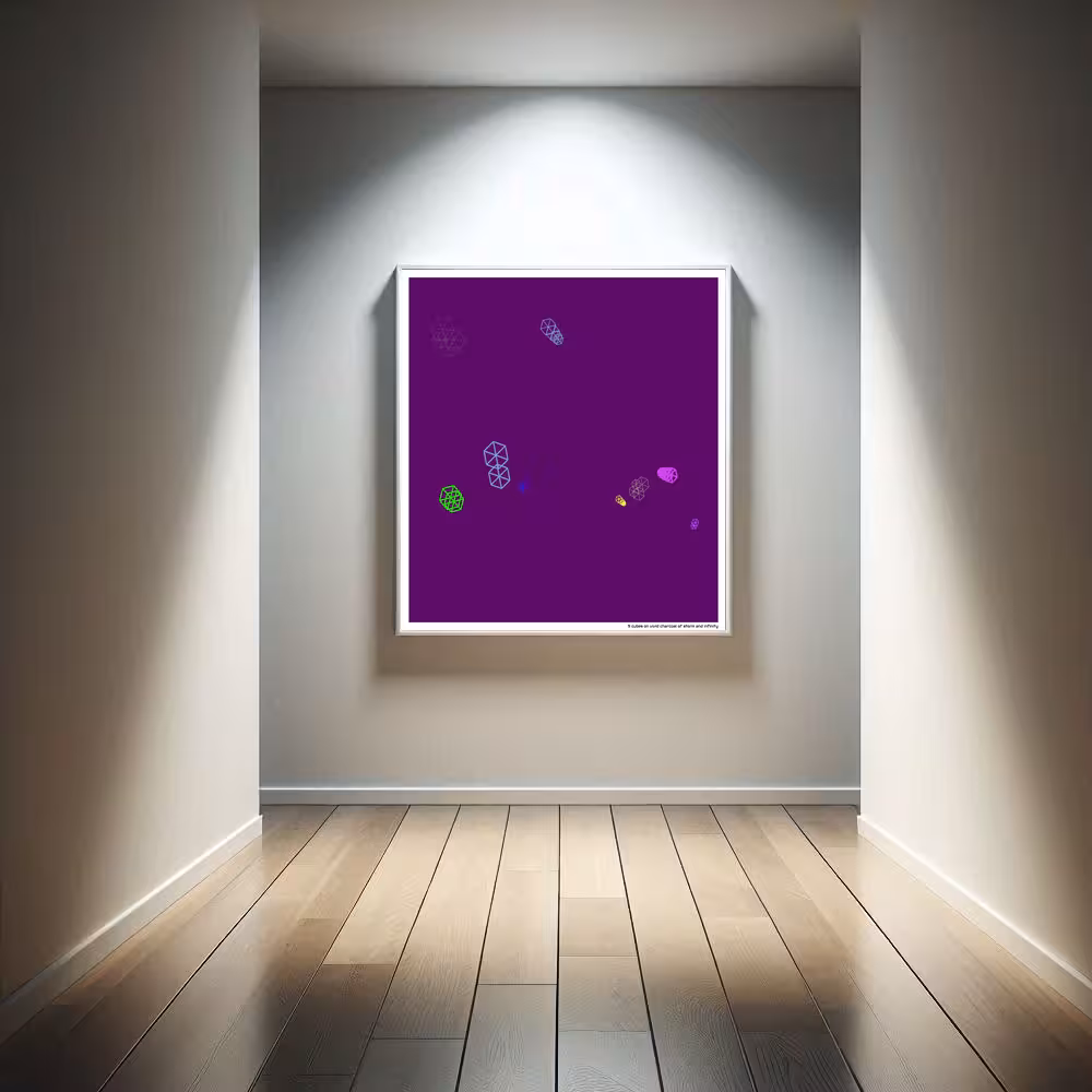 9 cubes on vivid charcoal of storm and infinity in room setting