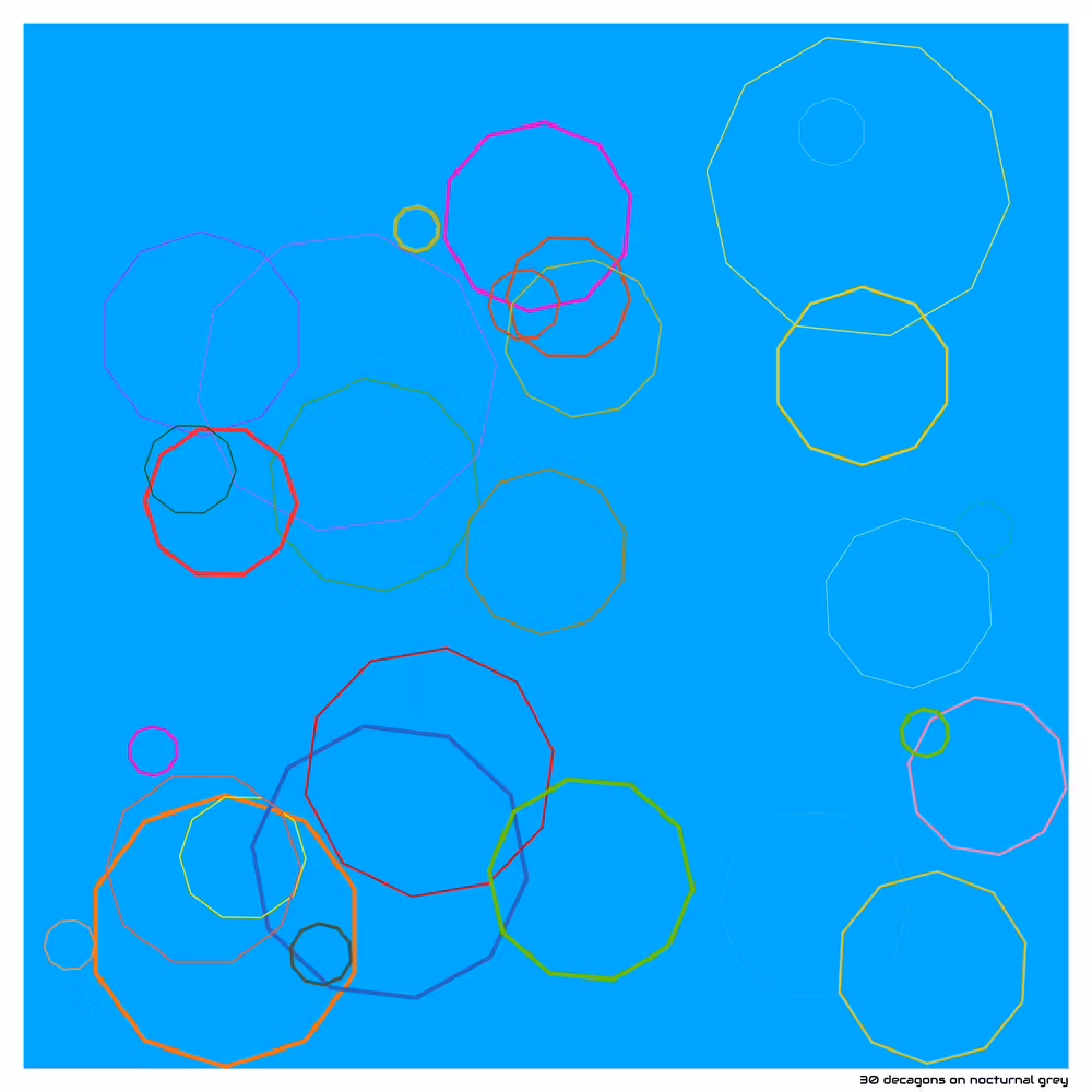 30 decagons on nocturnal grey