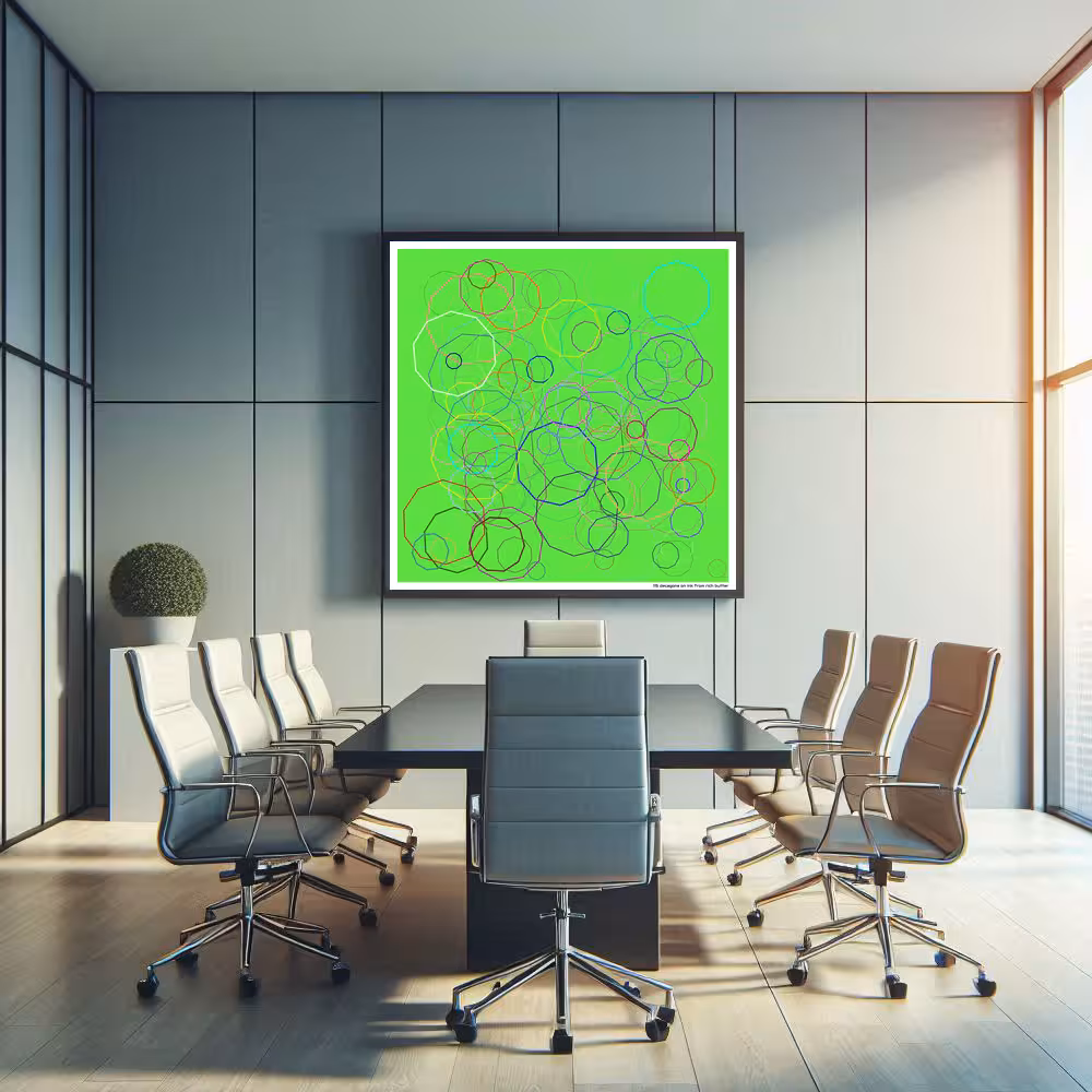 115 decagons on ink from rich butter in room setting