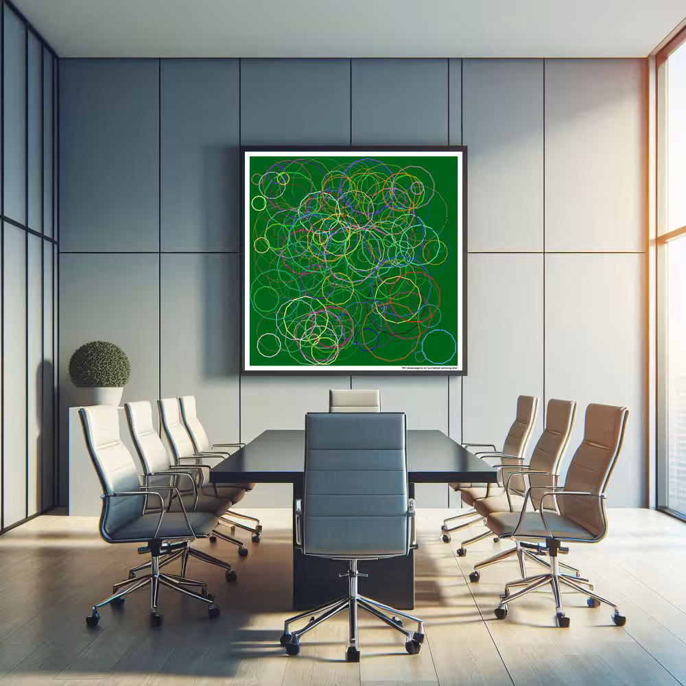 194 dodecagons on burnished echoing star in room setting