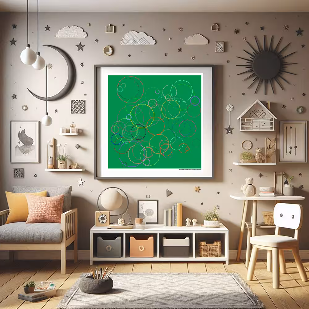 69 dodecagons on dust towards song in room setting