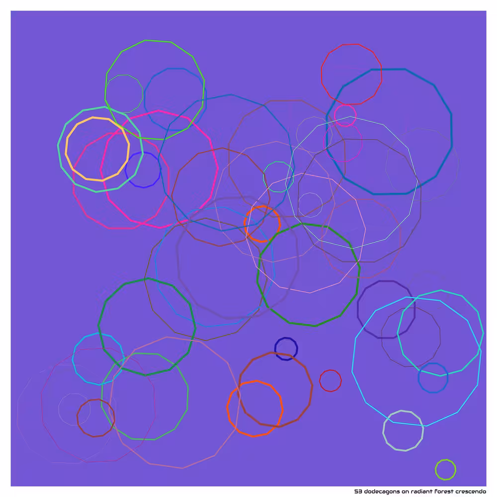 53 dodecagons on radiant forest crescendo