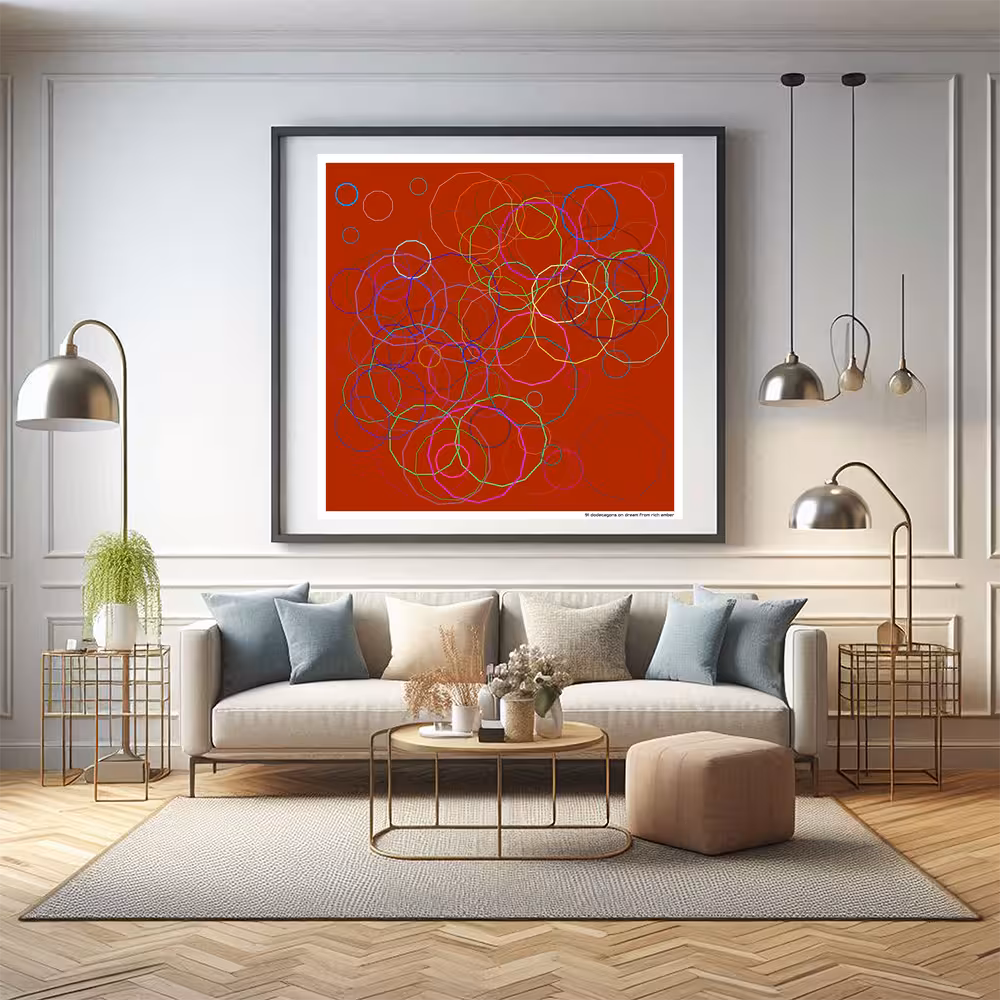 91 dodecagons on dream from rich amber in room setting