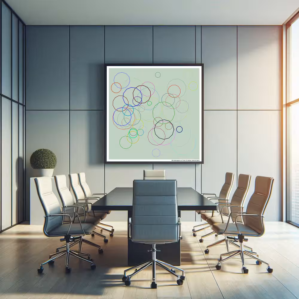 58 dodecagons on frost of mellow rose and sand in room setting