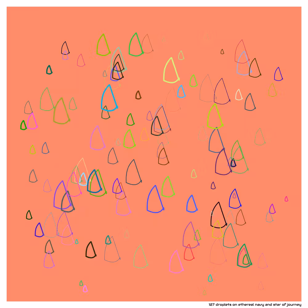 127 droplets on ethereal navy and star of journey