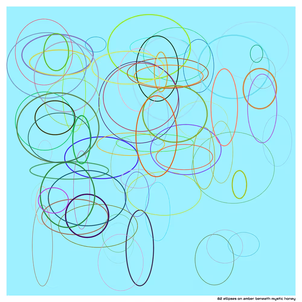 82 ellipses on amber beneath mystic honey
