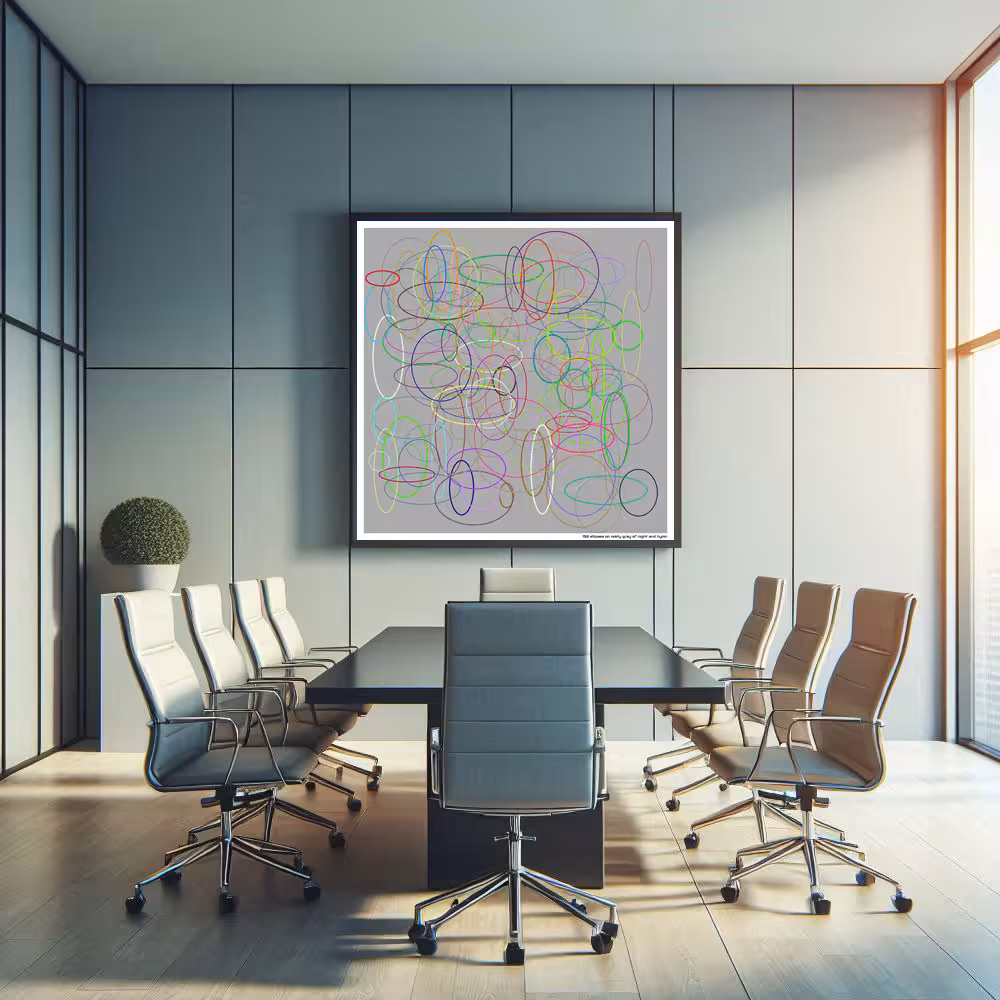 156 ellipses on misty gray of night and hymn in room setting