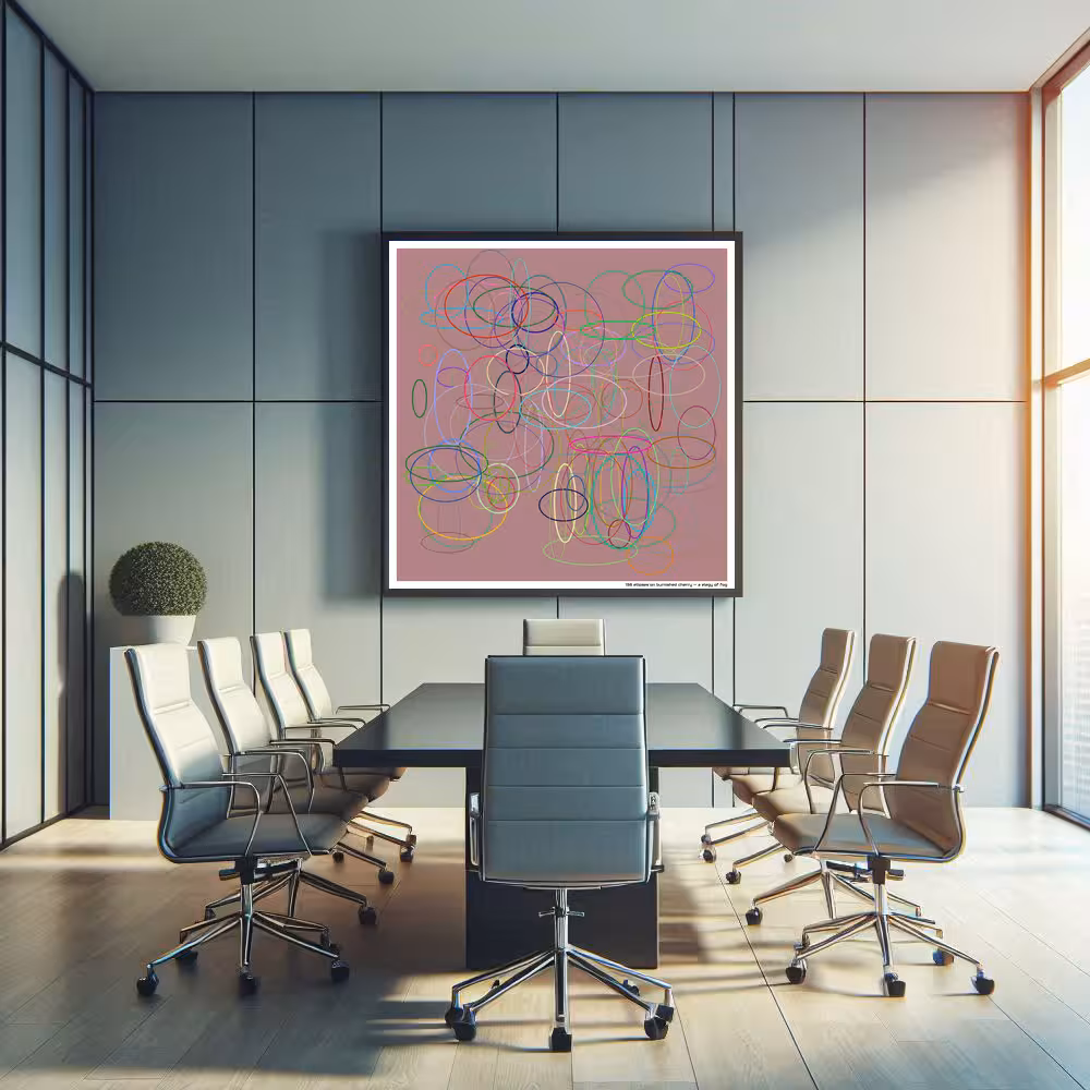 138 ellipses on burnished cherry — a elegy of fog in room setting