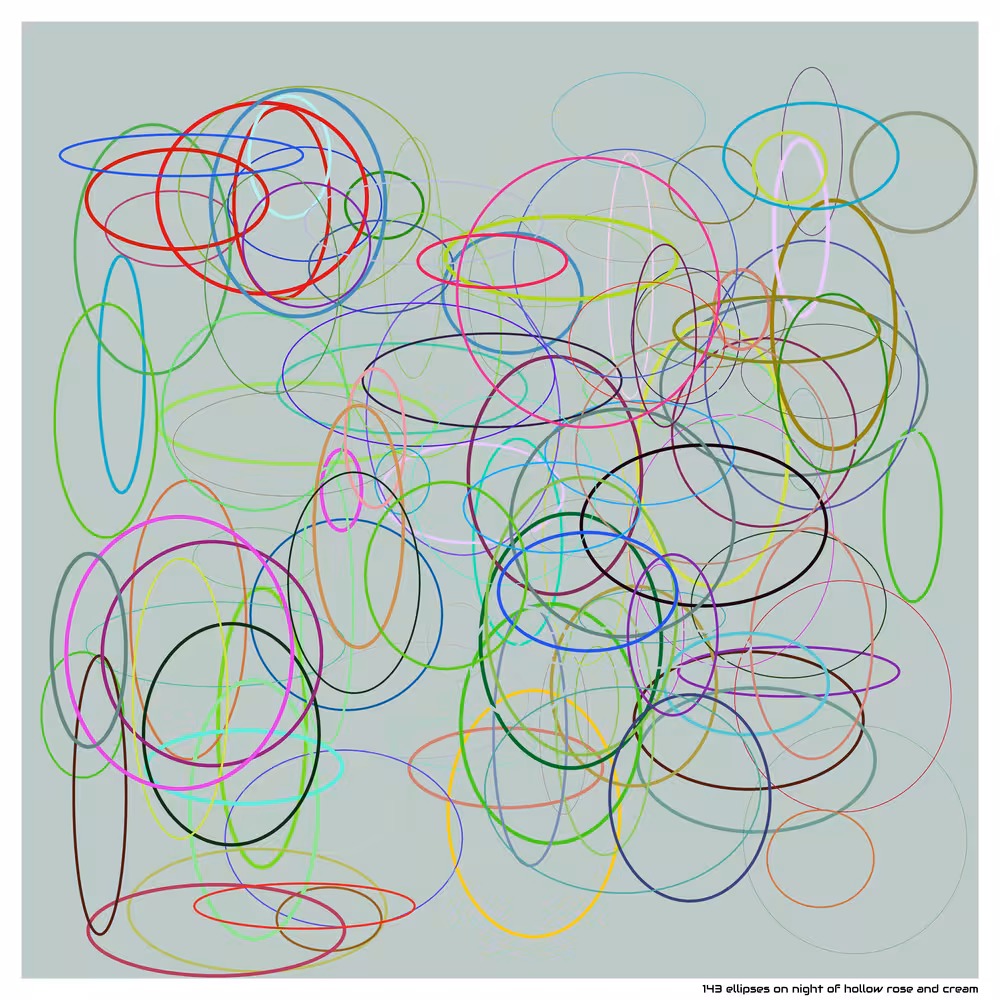 143 ellipses on night of hollow rose and cream