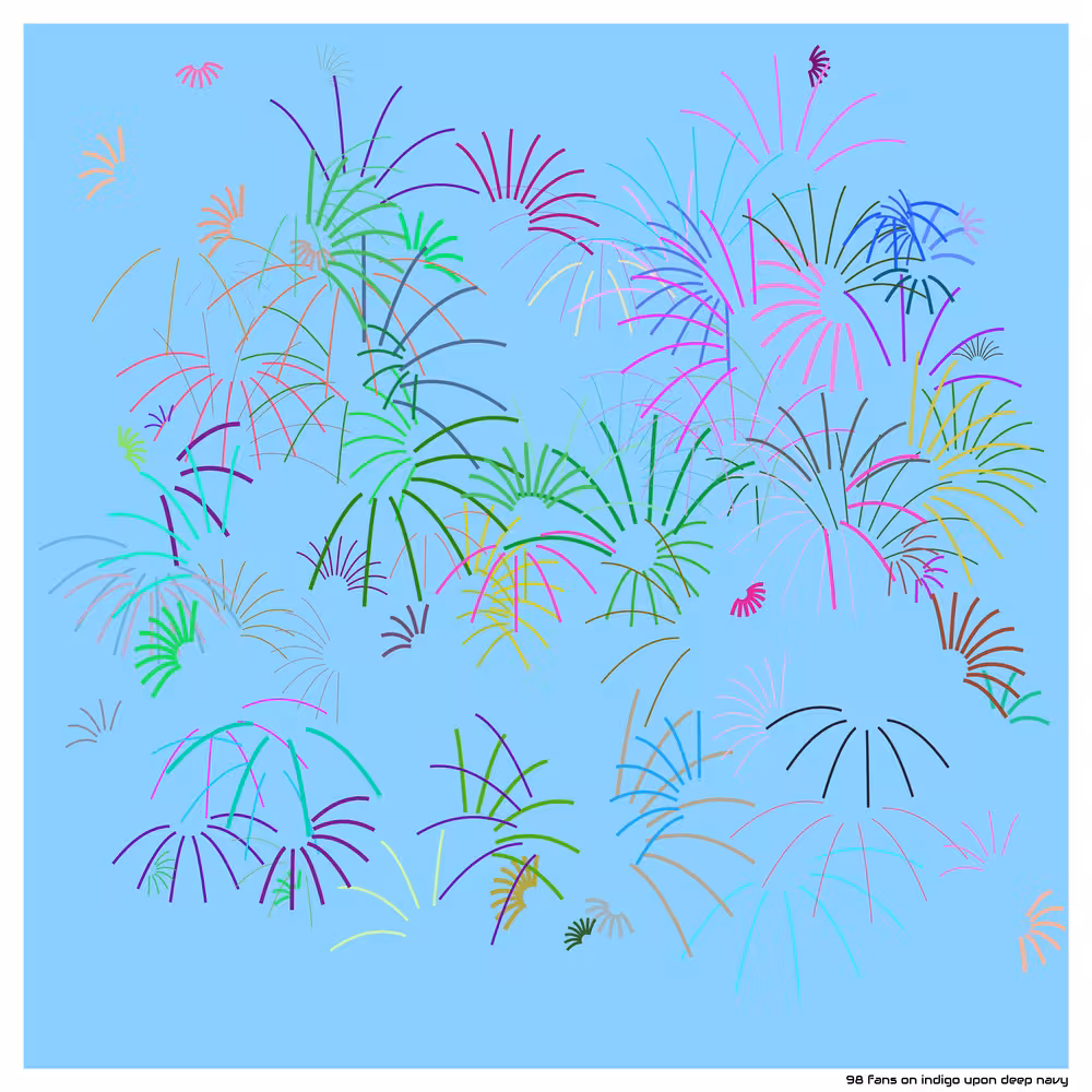 98 fans on indigo upon deep navy