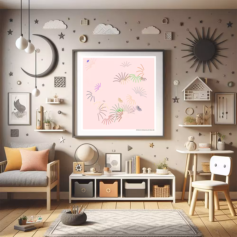 26 fans on echoing ivory and misty rose in room setting