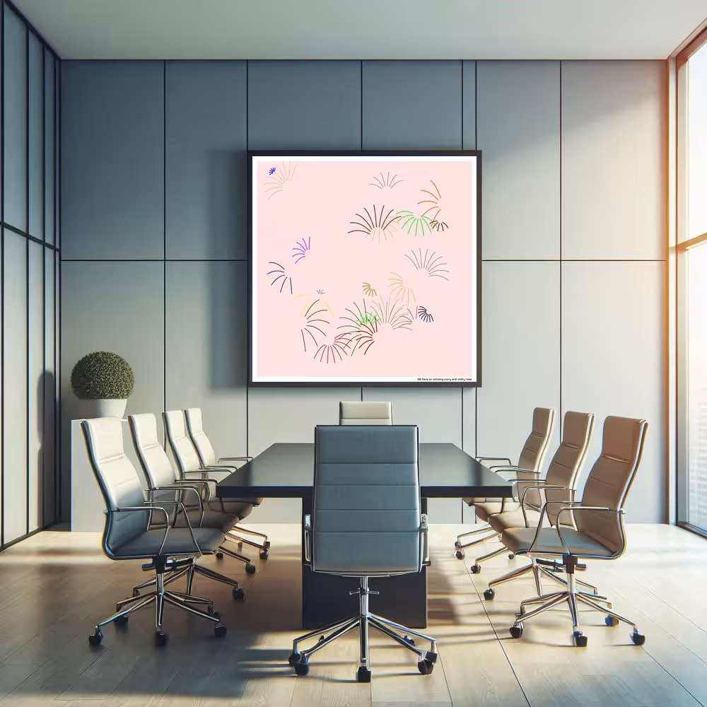 26 fans on echoing ivory and misty rose in room setting