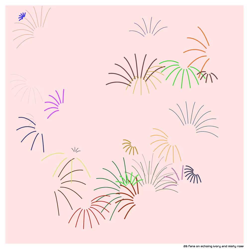 26 fans on echoing ivory and misty rose