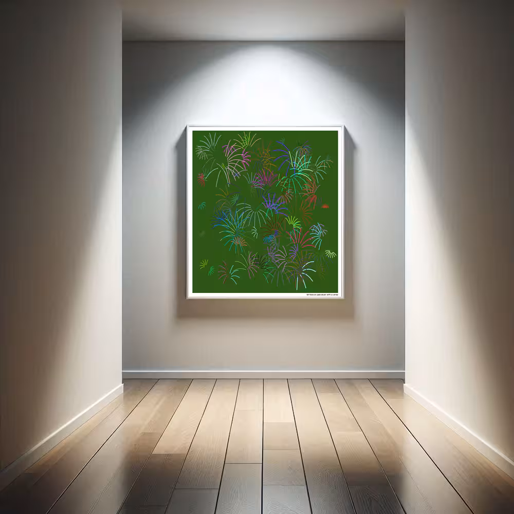 131 fans on pale silver with a verse in room setting