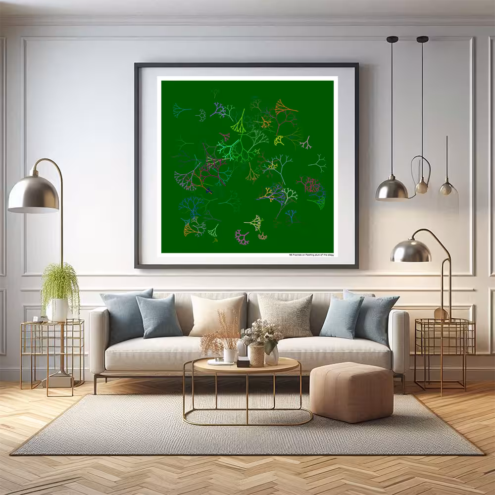 95 fractals on fleeting plum of the elegy in room setting