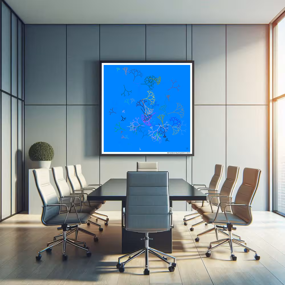 80 fractals on fog and graphite in rebirth in room setting