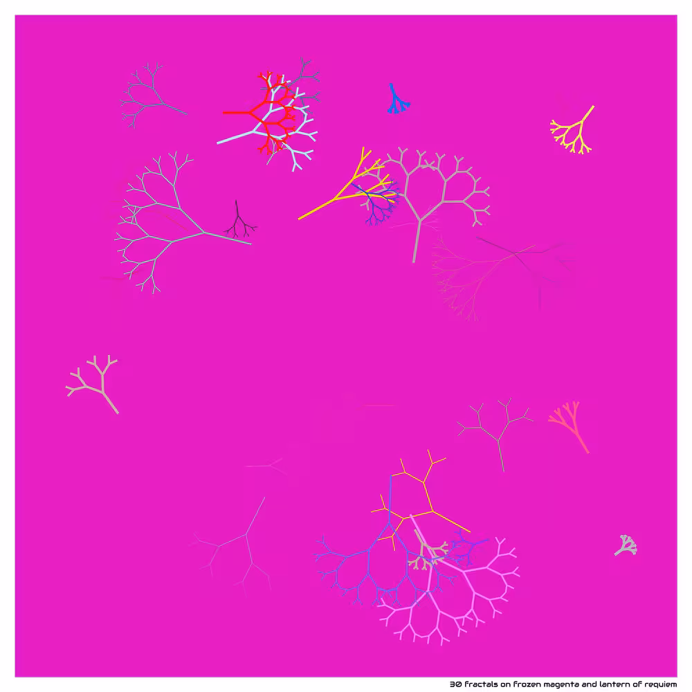 30 fractals on frozen magenta and lantern of requiem