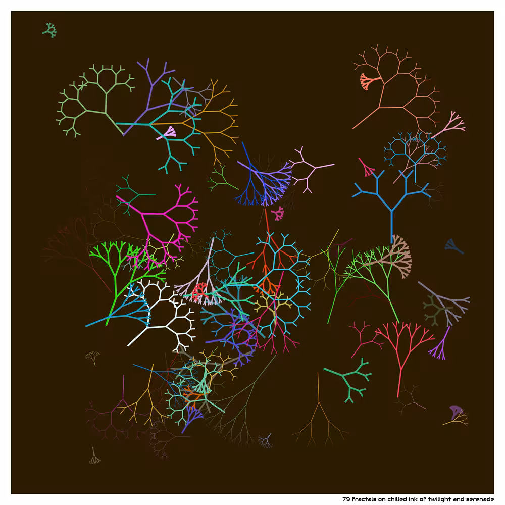 79 fractals on chilled ink of twilight and serenade