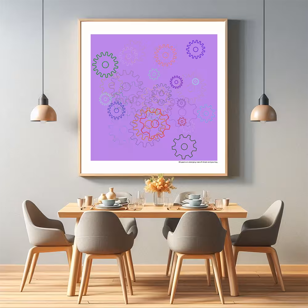 35 gears on emerging rose of dream and journey in room setting