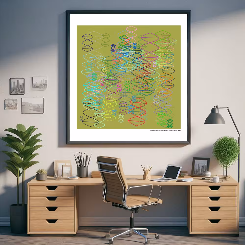 133 helixes on chilled wine — a phantom of wish in room setting