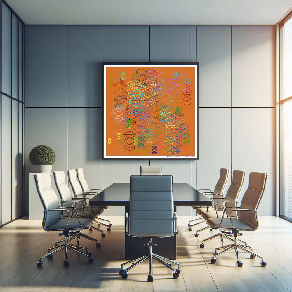 144 helixes on enchanted dust and bleached haze in room setting