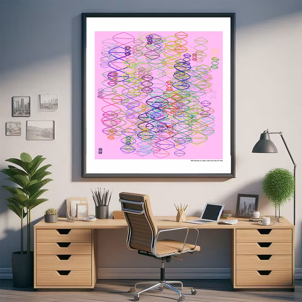 169 helixes on pale rose and tale of tide in room setting