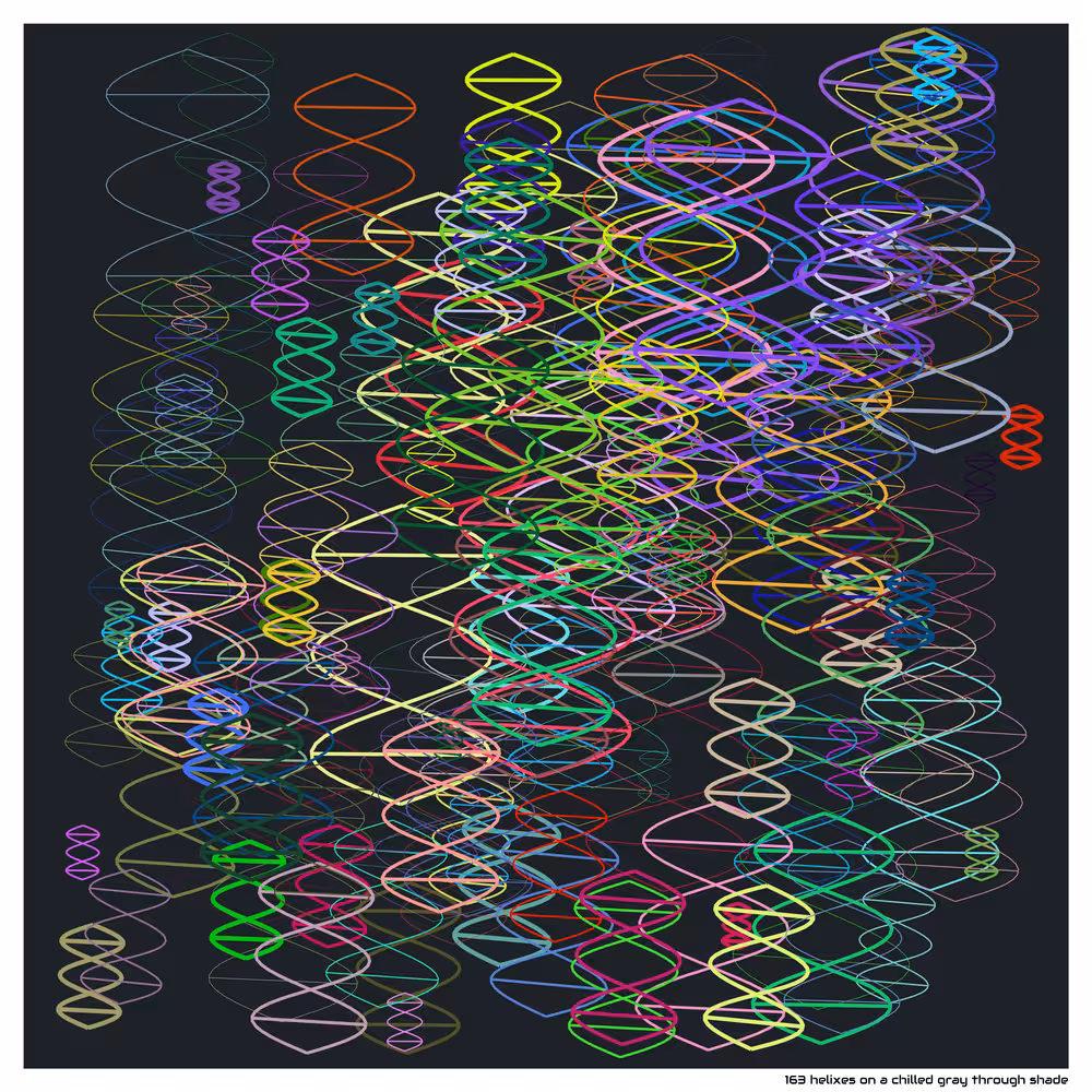163 helixes on a chilled gray through shade