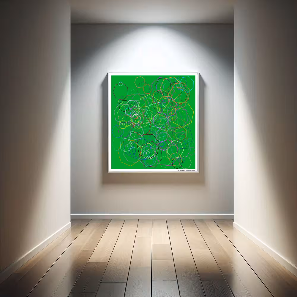 184 heptagons on lucid of apricot in room setting